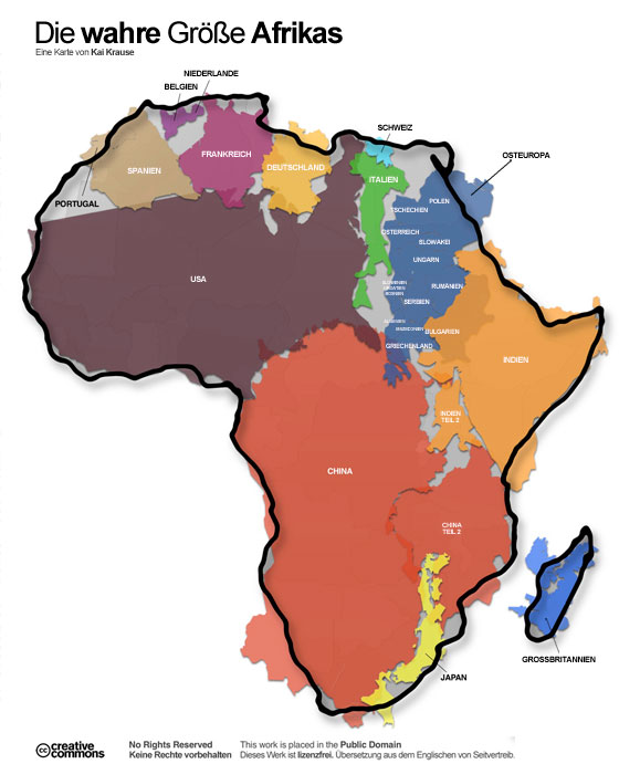 Die wahre Groesse Afrikas, auf Deutsch